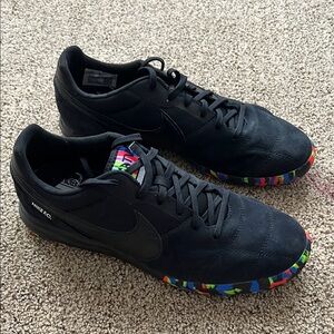 Nike F.C. Lunarlon Black Athletic Shoes with Speckled Sole